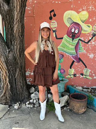 Caroline Espresso Mini Dress