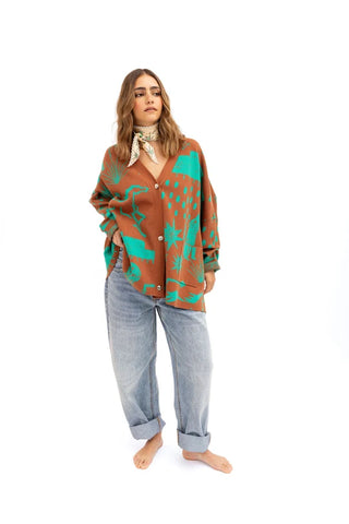 Totems Boyfriend Cardigan by Allie Falcon