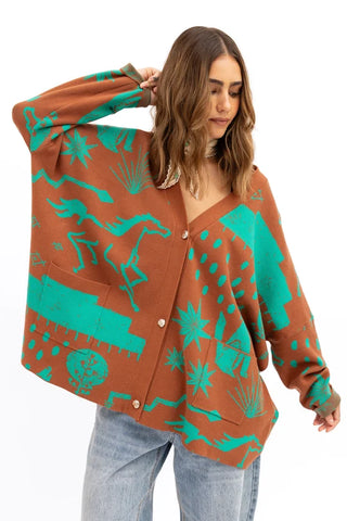 Totems Boyfriend Cardigan by Allie Falcon