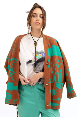 Totems Boyfriend Cardigan by Allie Falcon
