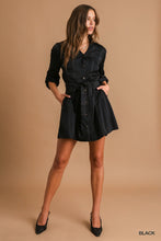 Load image into Gallery viewer, Shiloh Texture Satin Shirt Dress