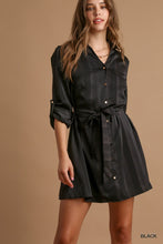 Load image into Gallery viewer, Shiloh Texture Satin Shirt Dress