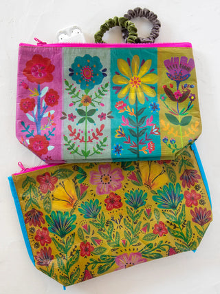 Boho Floral Recycled Zip Pouch
