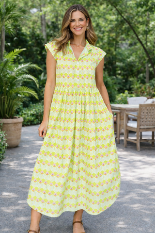 Quinn Bell Fleur Lime Dress