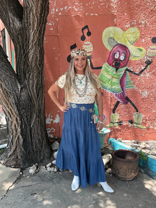 The Bluebonnet Tiered Maxi Skirt