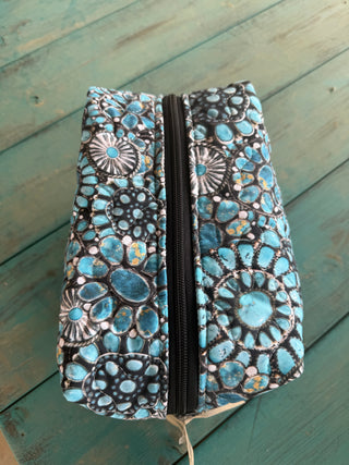 Turquoise Gems Make Up Bag