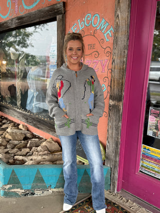 Cowboy Graphic Chunky Knit Cardigan
