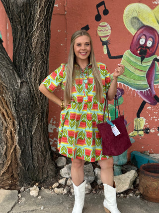 Aqua Swing Dress by Ivy Jane