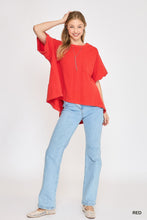 Load image into Gallery viewer, Annie Scalloped Sleeve Top | Red