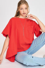 Load image into Gallery viewer, Annie Scalloped Sleeve Top | Red