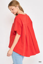 Load image into Gallery viewer, Annie Scalloped Sleeve Top | Red