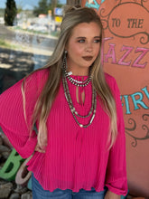 Load image into Gallery viewer, Lottie Pearl Fuchsia Pleated Blouse