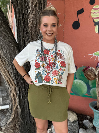 Western Ranchland Rose Tee
