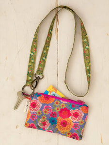 Retro Floral Garden Pouch Lanyard