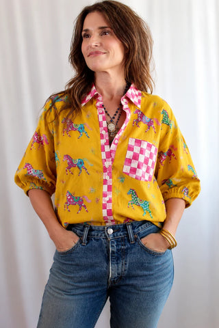 Pink Pony Club Puff-Sleeve Shirt
