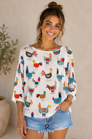 Whimsy Hens Top