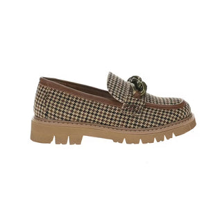 Not Literally Black Tan Houndstooth Shoes by Corkys