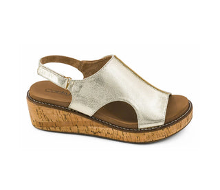 Volta II Crinkle Metallic Wedge by Corkys