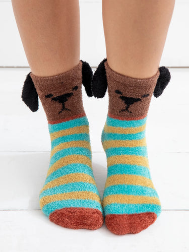 Cozy Brown Dog Socks