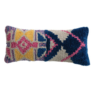 Fabric Tufted Pattern Lumbar Pillow