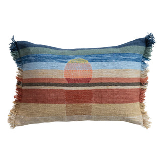 Woven Fabric Sunset Pillow