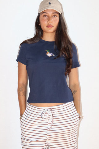 Duck Embroidery Baby Tee