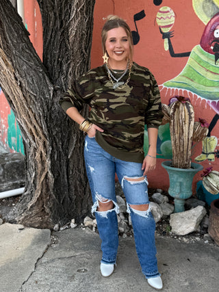 Camo Knit Sweatshirt