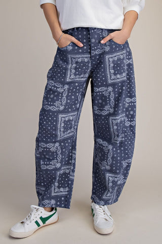 Bandana Paisley Barrel Pants by Easel