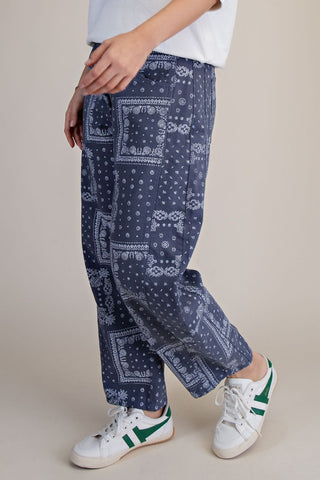 Bandana Paisley Barrel Pants by Easel