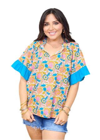 The Bell Top - Multi Floral by Layerz Clothing