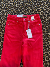 Load image into Gallery viewer, Tummy Control Flare Judy Blue Jeans - Red