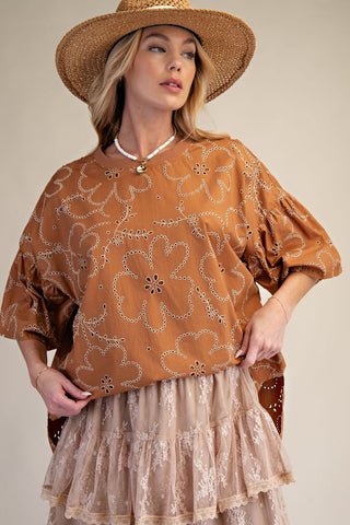 Eyelet Lace Top by Easel