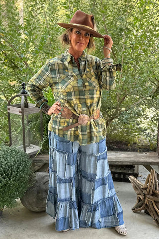 Emerald Crisp Morning Air Flannel Top by Jaded Gypsy