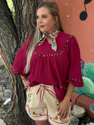 Laine Pipping Detail Top