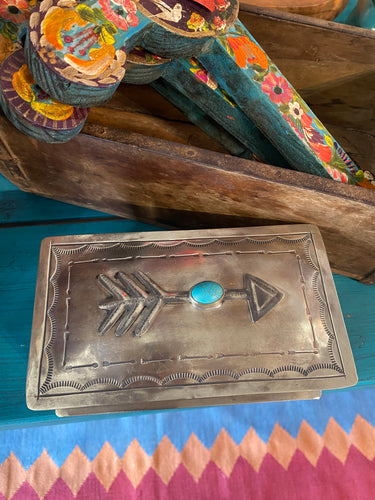 Stamped Arrow Box with Turquoise