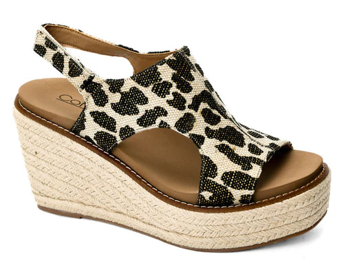 Freddie Wedge In Black Metallic Leopard By Corky's
