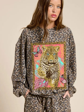 Free Spirit Dreamer Leopard Pullover