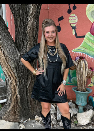 UrbanMuse Faux Leather Dress
