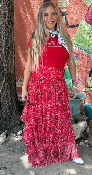 Bandana Print Convertible Maxi Skirt