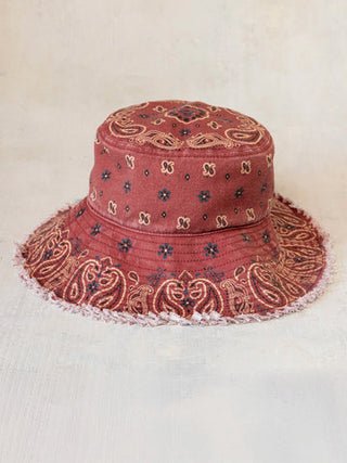 Printed Bucket Hat Brick Red Classic