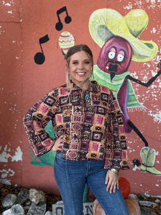 Plum Crazy Quarter Zip Top by Ivy Jane