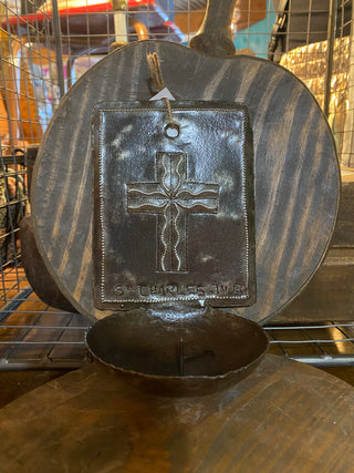 Cross Candle Holder Metal Art