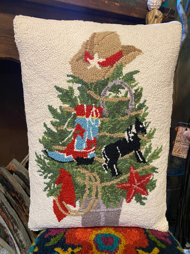 Western Christmas Tree Pillow