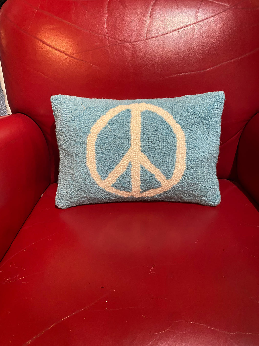 Hooked Peace Pillow