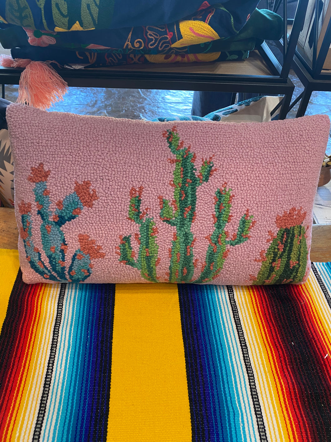 Cactus Hooked Pillow