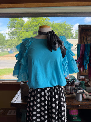 Kinsley Turquoise Cotton Top