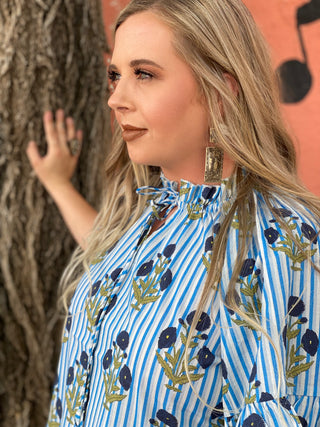 The Bell Top Blue Stripe by Layerz Clothing