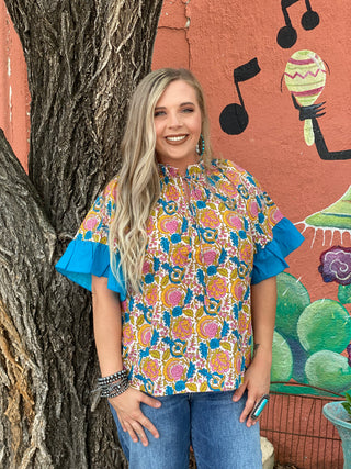 The Bell Top - Multi Floral by Layerz Clothing
