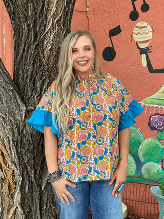 The Bell Top - Multi Floral by Layerz Clothing