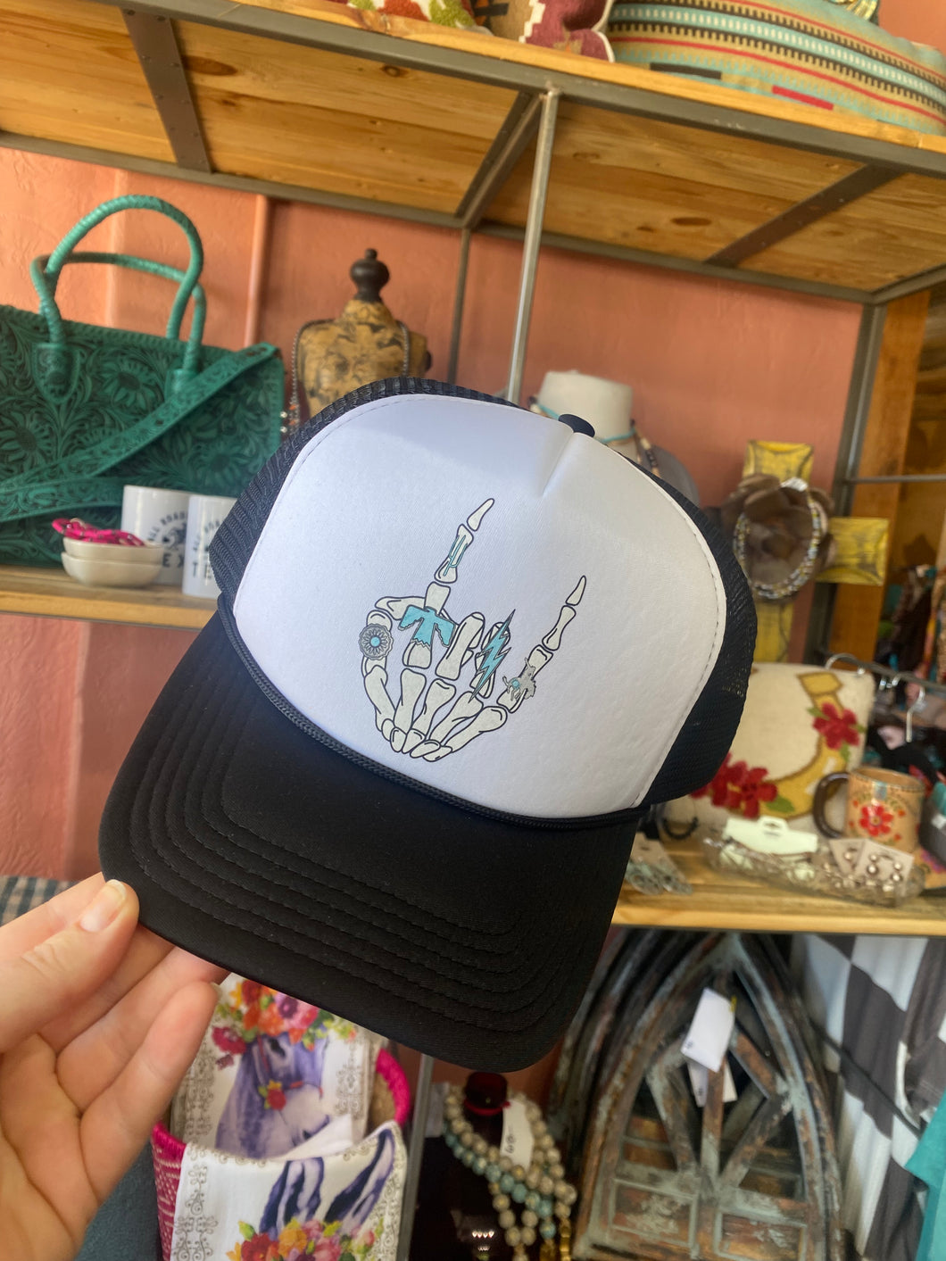 Turquoise Rockin Trucker Hat